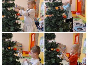 Ubieranie choinki w grupie „Biedronki”