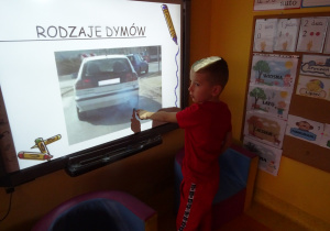 dzieci oglądają prezentacje multimedialna